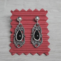 Pendientes de Plata de ley y Azabache