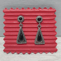 Pendientes Plata de ley y azabache 